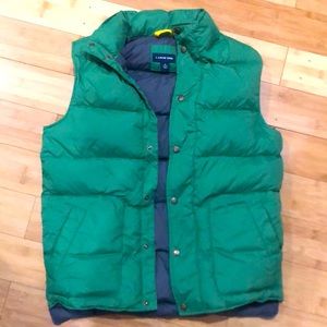 Lands End green down puffer vest - mens size S